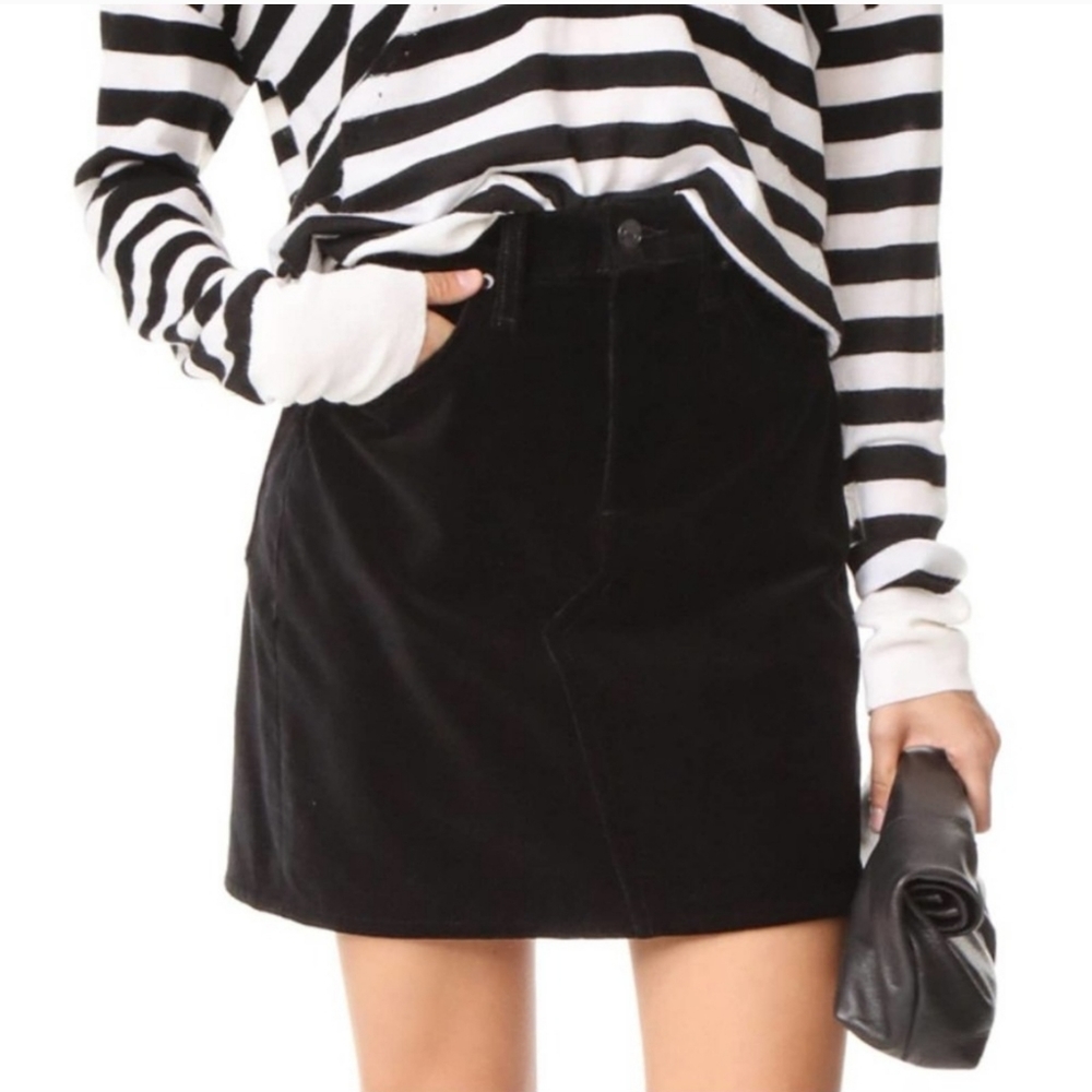 Rag & Bone Black Velvet Dive Skirt NWT - 27